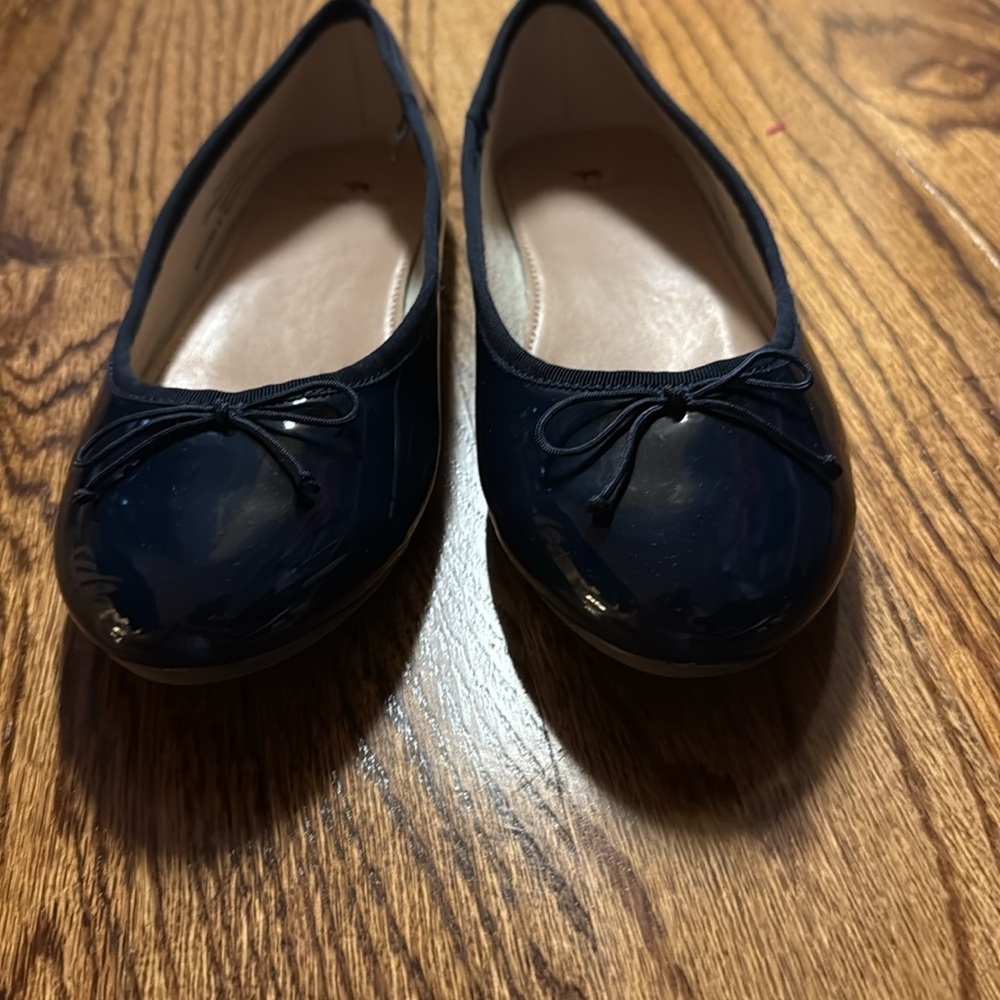 Crewcut girls Navy ballet flats with bow EUC size 5 - Picture 3 of 7